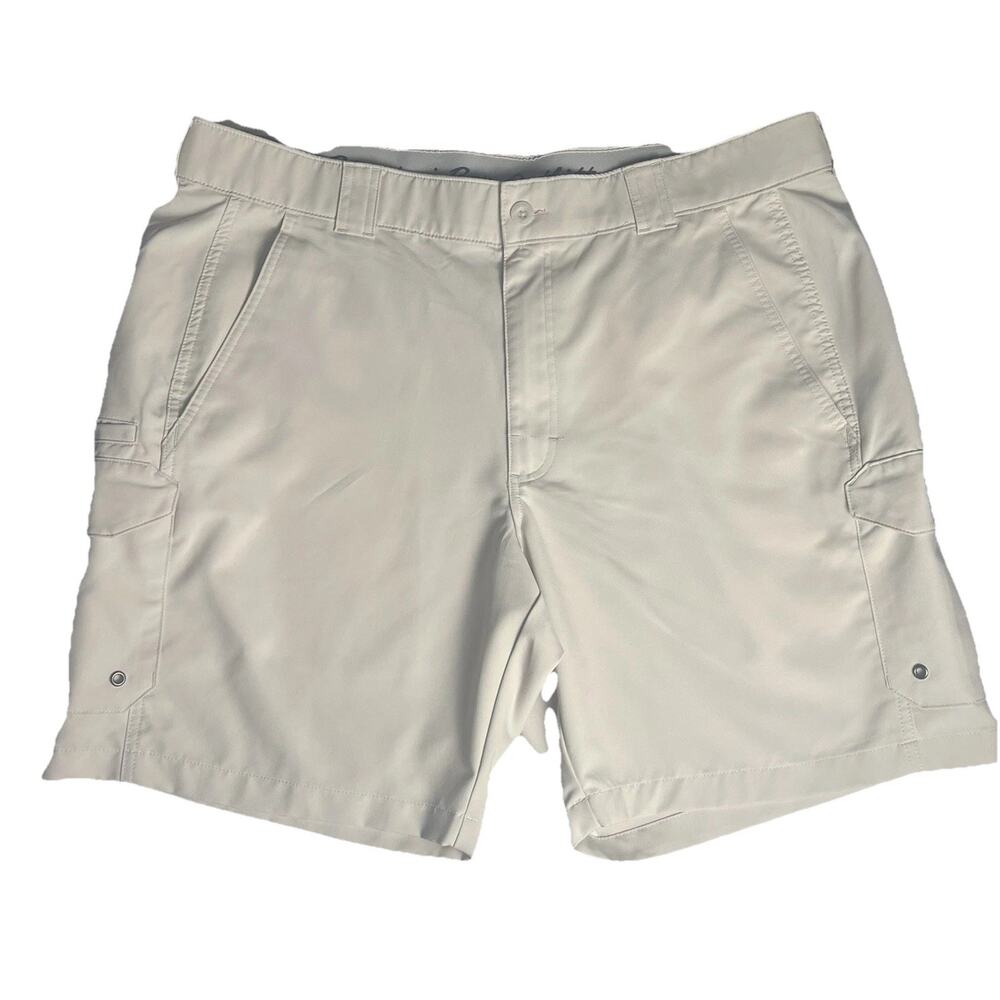 Bimini Bay Outfitters Men Khaki Cargo Performance Shorts Sz 44 Fishing Outdoor